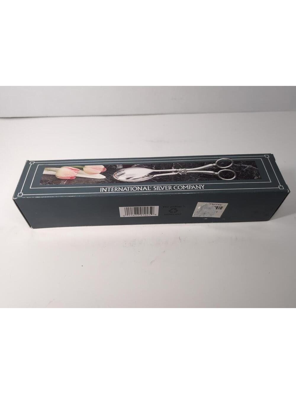 International Silver Company Silver Plated Salad Tongs Scissor Style (M64)